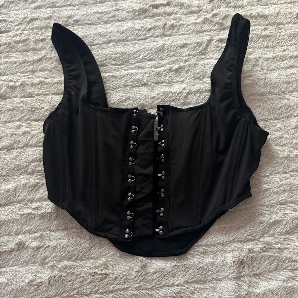 Disturbia Maroon and Black Corset - Picture 2 of 3